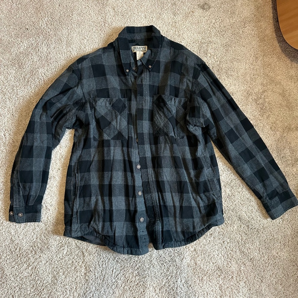 Men’s Duluth Trading Co. Black and Gray Flannel